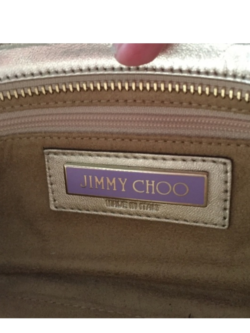 Jimmy Choo Metallic Bronze Leather Wristlet Clutch - Picture 3 of 8